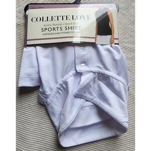 Collette Love Active Stretch Quick Dry Sports Shirt Sleeveless Small White New